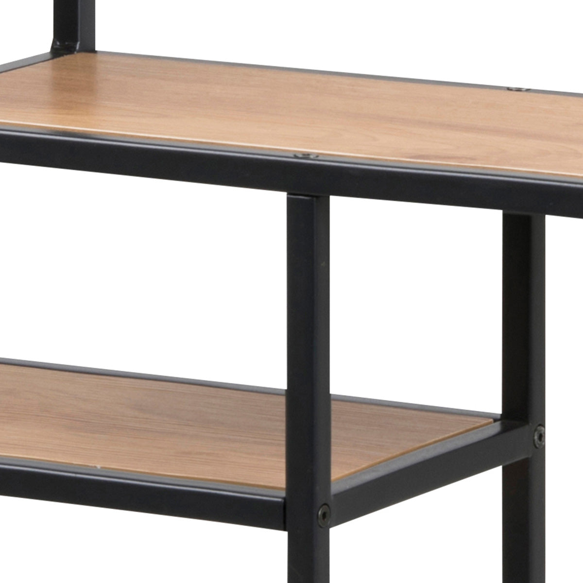 Metal Wall Shelf Wide in Black With 3 Additional Shelves - Seaford