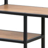 Metal Wall Shelf Wide in Black With 3 Additional Shelves - Seaford