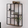 Metal Wall Shelf Wide in Black With 3 Additional Shelves - Seaford