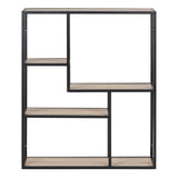 Metal Wall Shelf Wide in Black With 3 Additional Shelves - Seaford