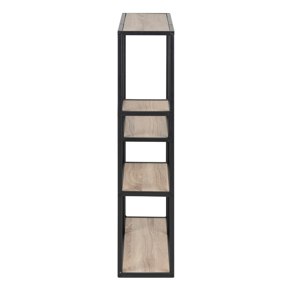 Metal Wall Shelf Wide in Black With 3 Additional Shelves - Seaford