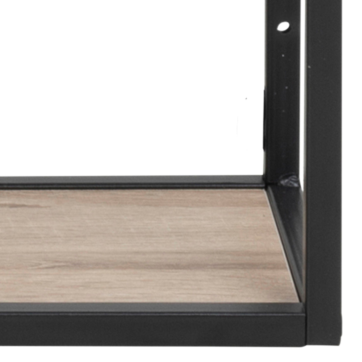 Metal Wall Shelf Wide in Black With 3 Additional Shelves - Seaford