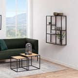 Metal Wall Shelf Wide in Black With 3 Additional Shelves - Seaford