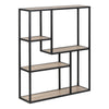 Metal Wall Shelf Wide in Black With 3 Additional Shelves - Seaford