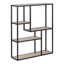 Metal Wall Shelf Wide in Black With 3 Additional Shelves - Seaford