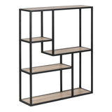 Metal Wall Shelf Wide in Black With 3 Additional Shelves - Seaford