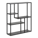 Metal Wall Shelf Wide in Black With 3 Additional Shelves - Seaford