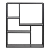 Metal Wall Shelf Wide in Black With 3 Additional Shelves - Seaford