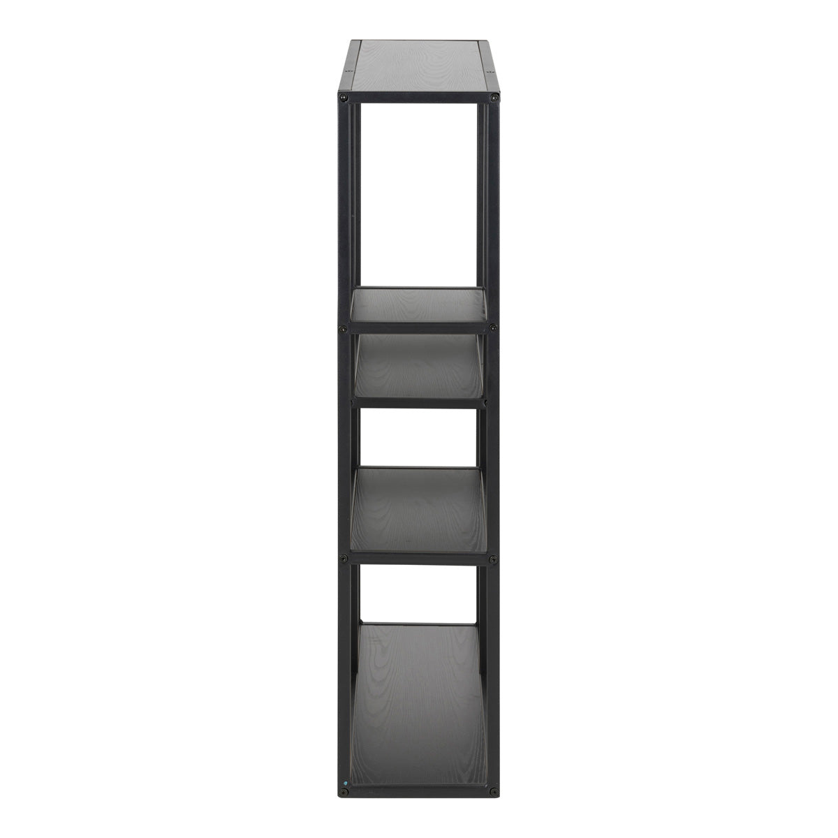 Metal Wall Shelf Wide in Black With 3 Additional Shelves - Seaford