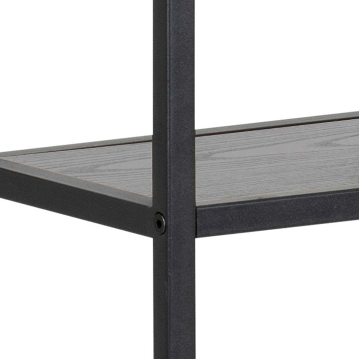 Metal Wall Shelf Wide in Black With 3 Additional Shelves - Seaford