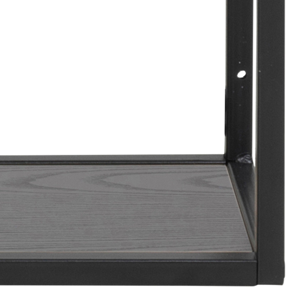 Metal Wall Shelf Wide in Black With 3 Additional Shelves - Seaford