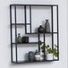 Metal Wall Shelf Wide in Black With 3 Additional Shelves - Seaford