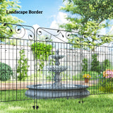Metal Wire Landscape Flower Bed Border Edging Garden Fence Panels 352cm Wide in Set Of 4 - Velmora