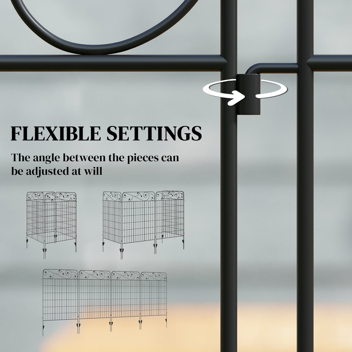 Metal Wire Landscape Flower Bed Border Edging Garden Fence Panels 352cm Wide in Set Of 4 - Velmora