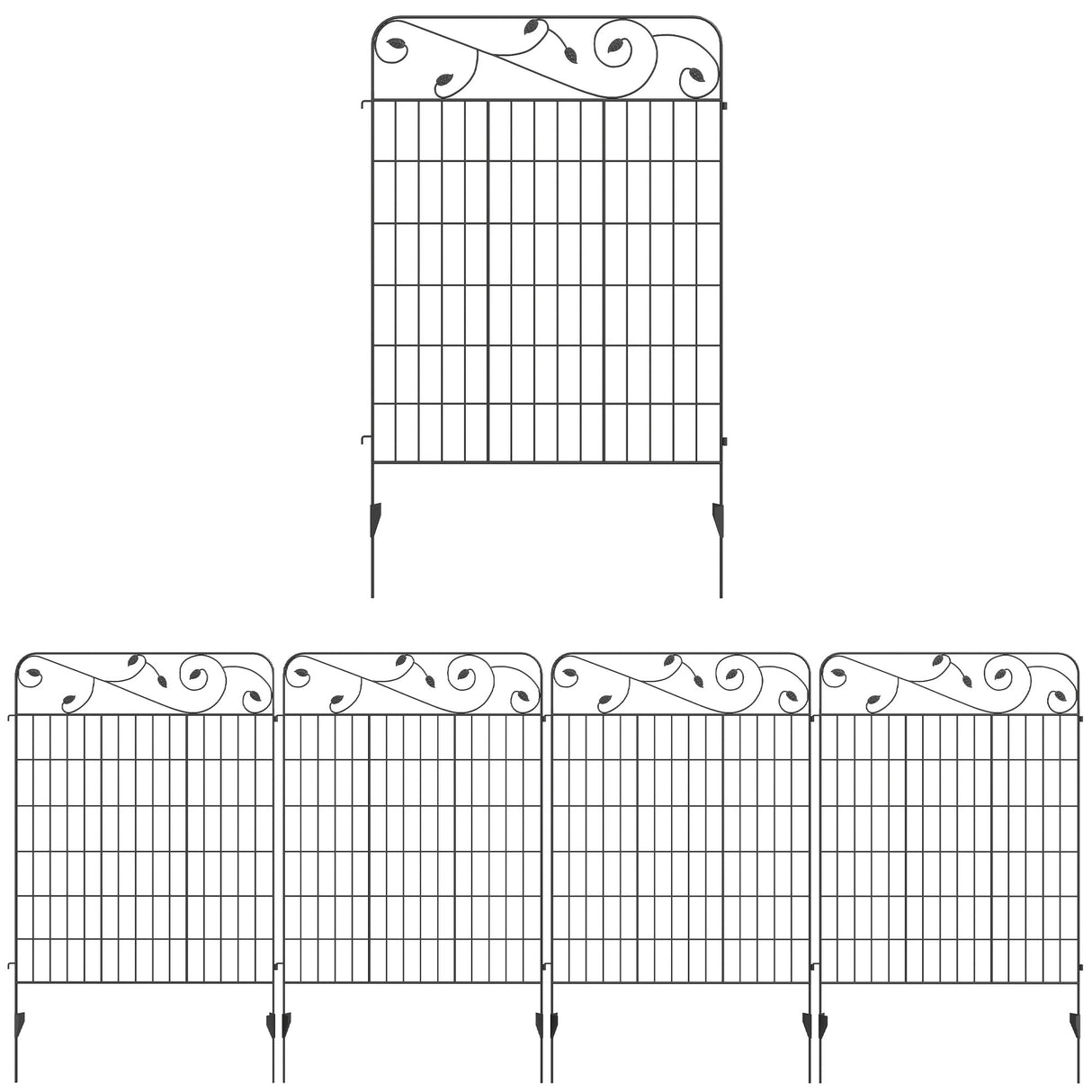 Metal Wire Landscape Flower Bed Border Edging Garden Fence Panels 352cm Wide in Set Of 4 - Velmora
