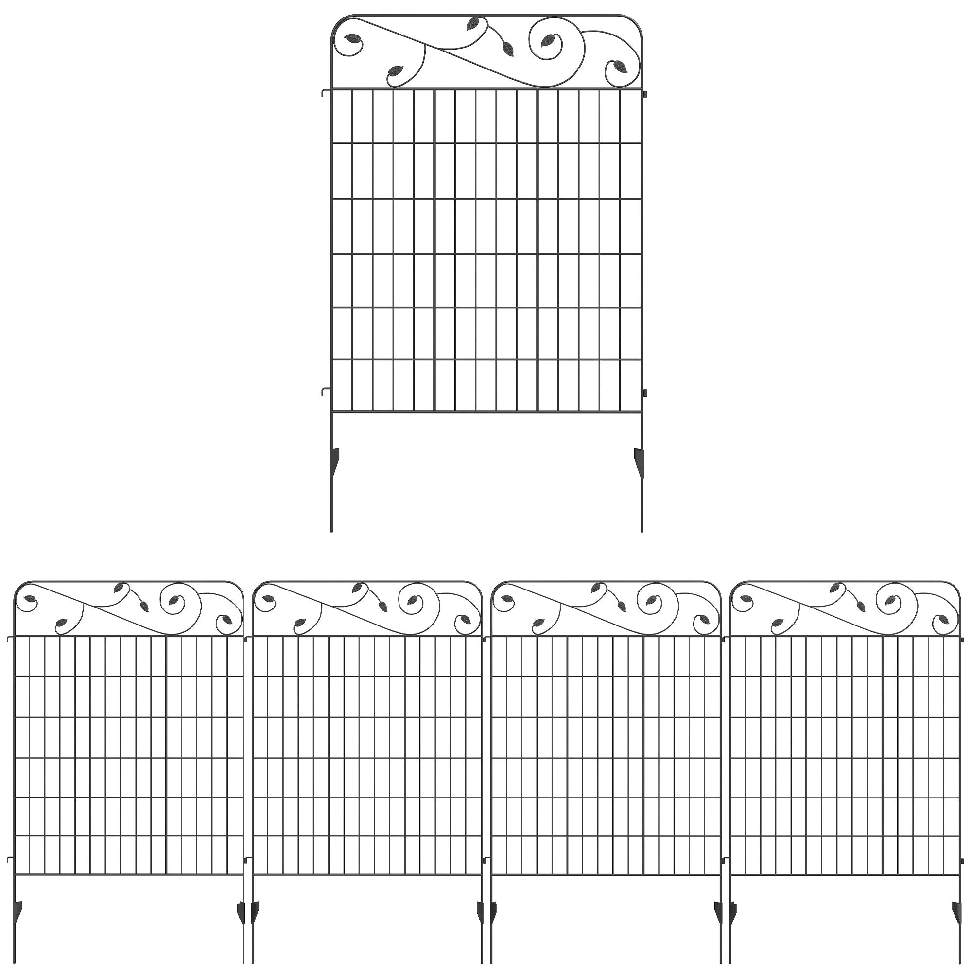 Metal Wire Landscape Flower Bed Border Edging Garden Fence Panels 352cm Wide in Set Of 4 - Velmora