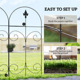 Metal Wire Landscape Flower Bed Border Edging Garden Fence Panels 381cm Wide in Set Of 8 - Velmora