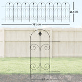 Metal Wire Landscape Flower Bed Border Edging Garden Fence Panels 381cm Wide in Set Of 8 - Velmora