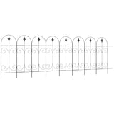 Metal Wire Landscape Flower Bed Border Edging Garden Fence Panels 381cm Wide in Set Of 8 - Velmora