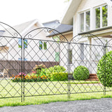 Metal Wire Picket Garden Fence Panels 348cm Wide in Set Of 4 - Velmora