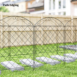 Metal Wire Picket Garden Fence Panels 348cm Wide in Set Of 4 - Velmora