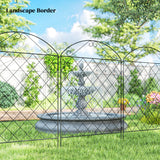 Metal Wire Picket Garden Fence Panels 348cm Wide in Set Of 4 - Velmora