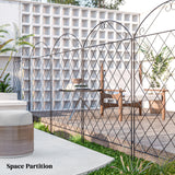 Metal Wire Picket Garden Fence Panels 348cm Wide in Set Of 4 - Velmora