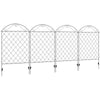Metal Wire Picket Garden Fence Panels 348cm Wide in Set Of 4 - Velmora