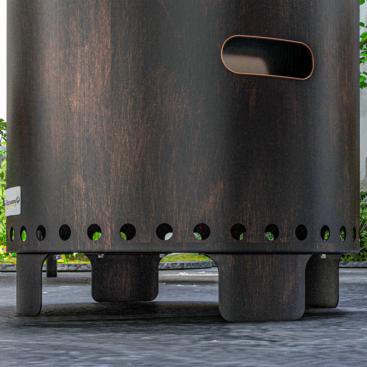 Metal Wood Burning Round Smokeless Fire Pit - Velmora
