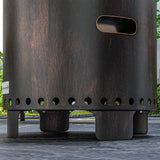Metal Wood Burning Round Smokeless Fire Pit - Velmora