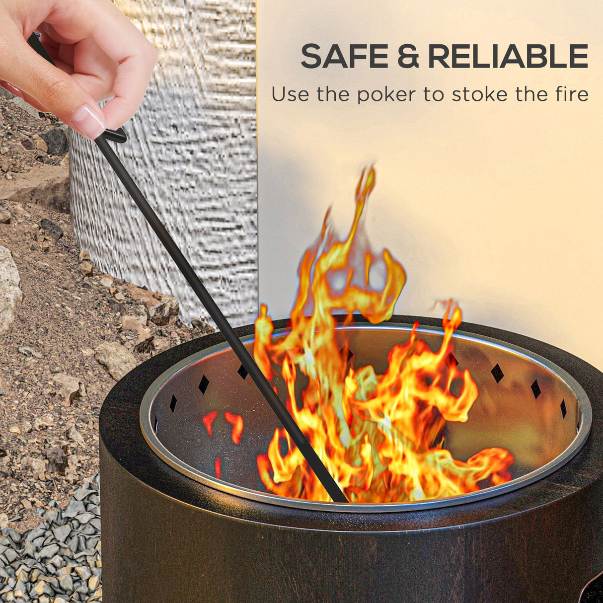 Metal Wood Burning Round Smokeless Fire Pit - Velmora
