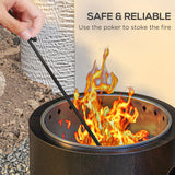 Metal Wood Burning Round Smokeless Fire Pit - Velmora