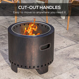 Metal Wood Burning Round Smokeless Fire Pit - Velmora