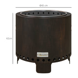 Metal Wood Burning Round Smokeless Fire Pit - Velmora