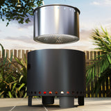 Metal Wood Burning Round Smokeless Fire Pit - Velmora