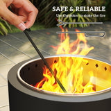 Metal Wood Burning Round Smokeless Fire Pit - Velmora