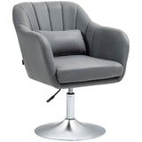 Microfibre Fabric Accent Chair 60cm Wide With Adjustable Height - Velmora