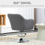 Microfibre Fabric Accent Chair 60cm Wide With Adjustable Height - Velmora