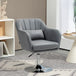 Microfibre Fabric Accent Chair 60cm Wide With Adjustable Height - Velmora