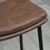 Microfibre Fabric Breakfast Bar Stools in Set Of 2 With Curved Seat - Velmora
