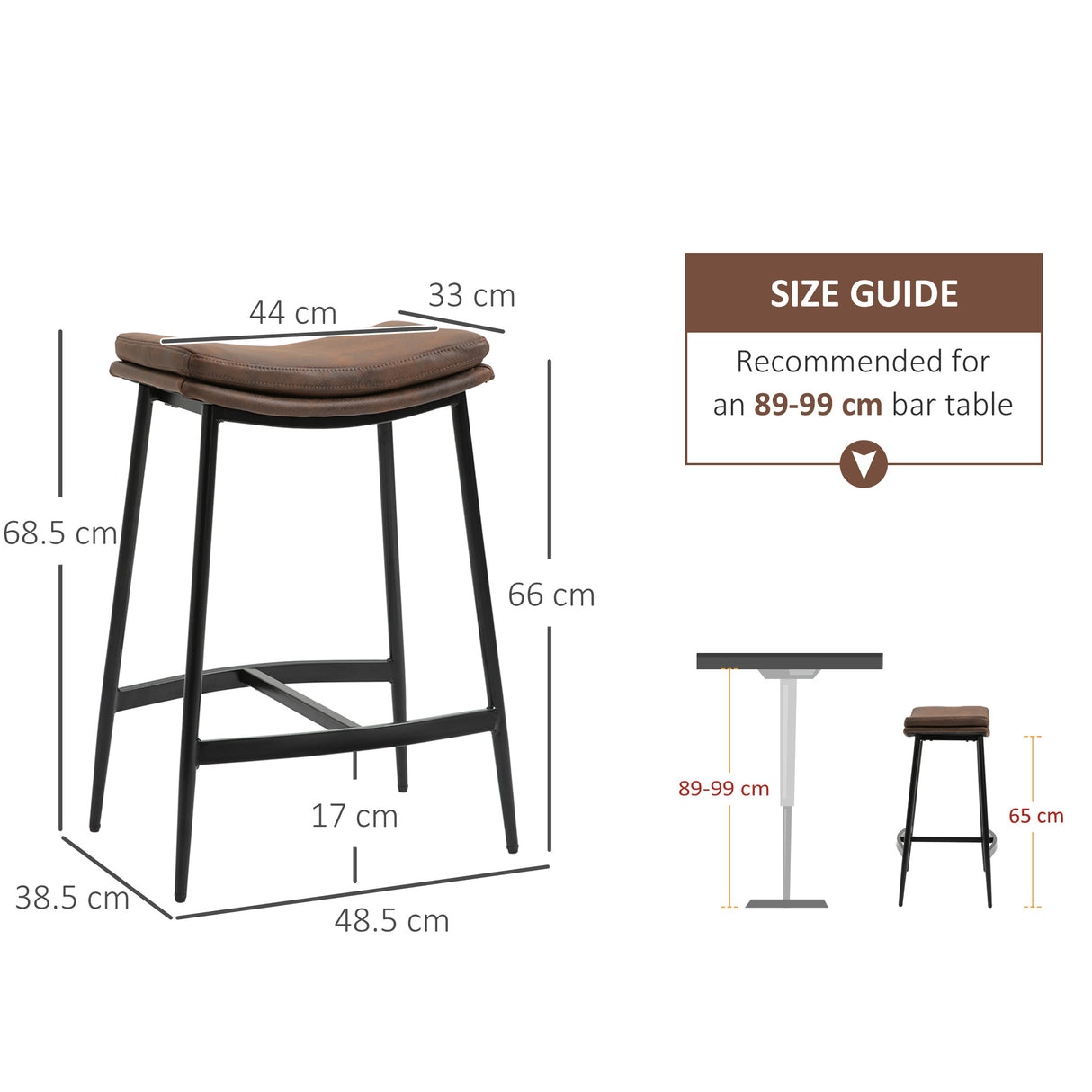 Microfibre Fabric Breakfast Bar Stools in Set Of 2 With Curved Seat - Velmora