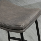 Microfibre Fabric Breakfast Bar Stools in Set Of 2 With Curved Seat - Velmora