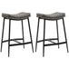 Microfibre Fabric Breakfast Bar Stools in Set Of 2 With Curved Seat - Velmora