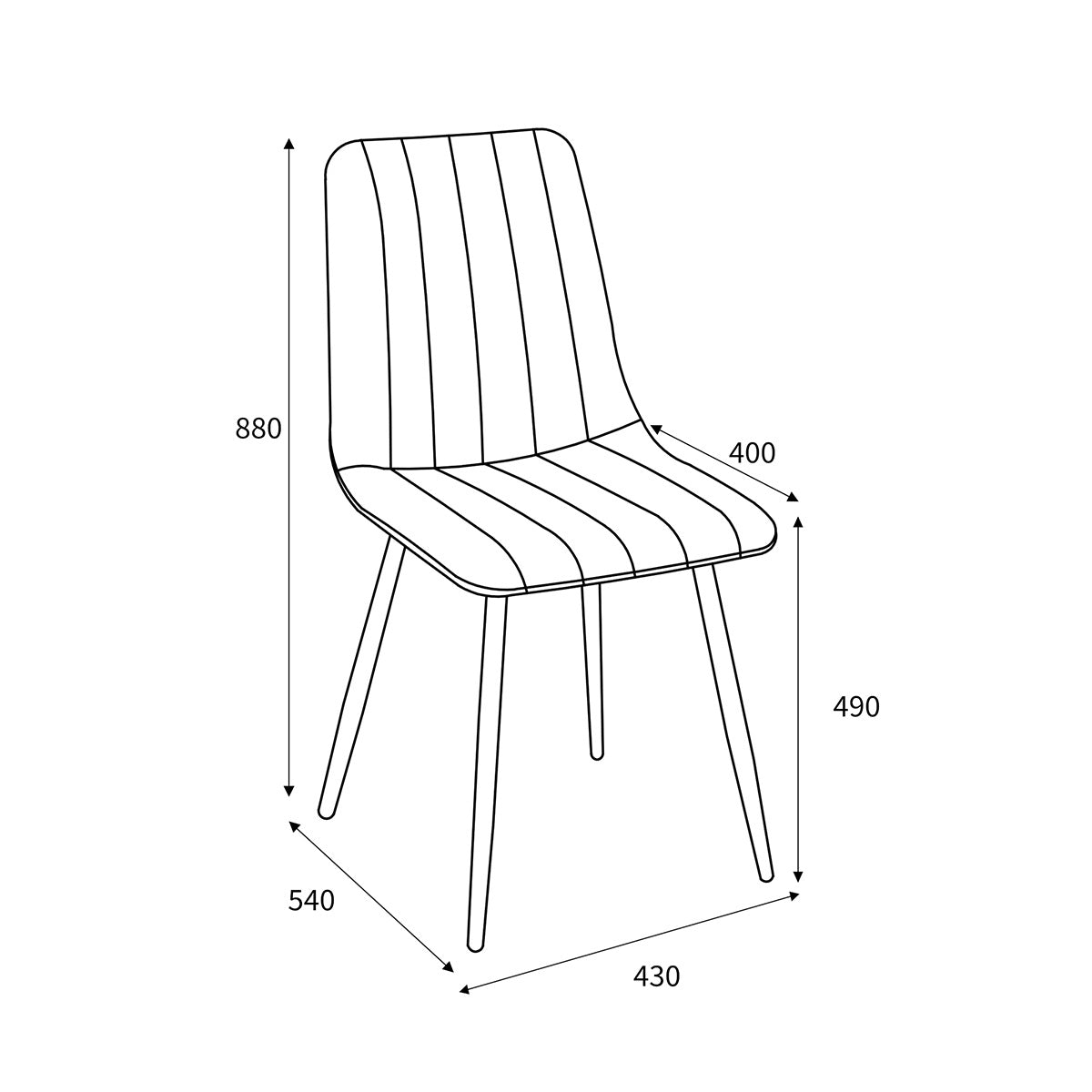 Microfibre Fabric Dining Chairs in Set Of 4 - Lisbon
