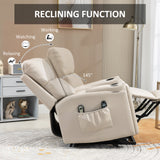 Microfibre Fabric Electric Recliner Chair 84cm Wide - Velmora