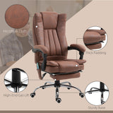 Microfibre Fabric Home And Office Chair 62cm Wide With Footrest - Velmora