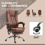 Microfibre Fabric Home And Office Chair 62cm Wide With Footrest - Velmora