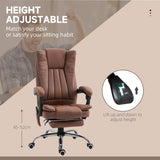 Microfibre Fabric Home And Office Chair 62cm Wide With Footrest - Velmora