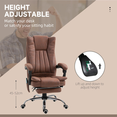 Microfibre Fabric Home And Office Chair 62cm Wide With Footrest - Velmora