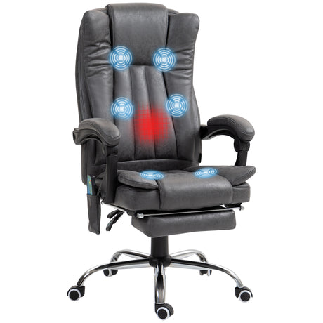 Microfibre Fabric Home And Office Chair 62cm Wide With Footrest - Velmora